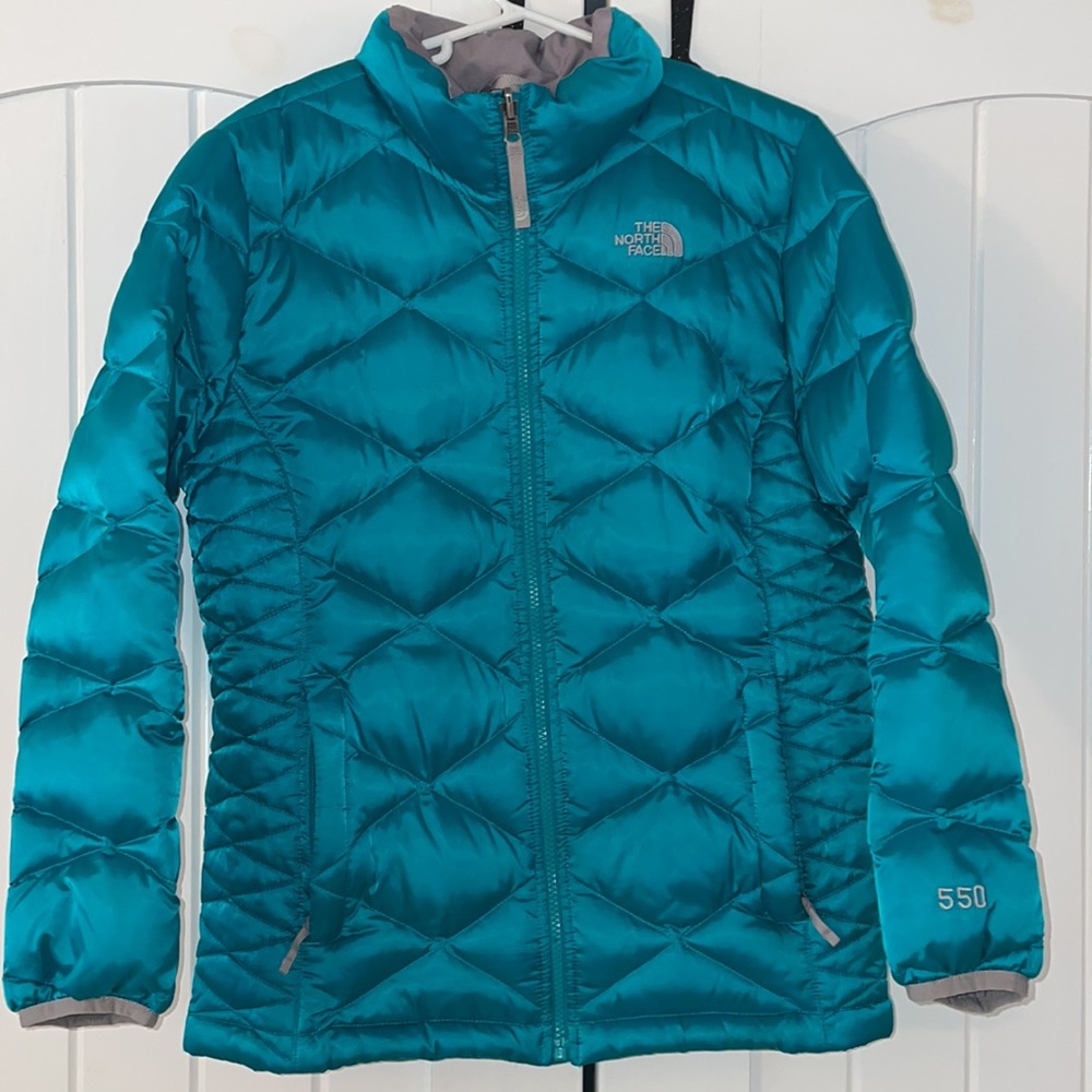 The North Face Aconcagua 550 Goose Down Girls XL(18) Teal Green Puffer Jacket